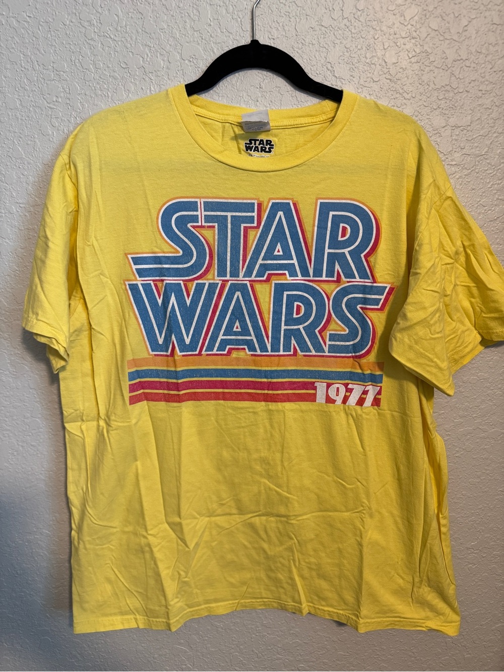 Star Wars Yellow Tee with Blue and Red Retro Logo
